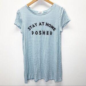 Stay at Home Posher Striped Tunic Dress Sz M